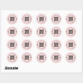 Kaufe der Braut einen Drink QR-Code Pink Design Runder Aufkleber (Blatt)