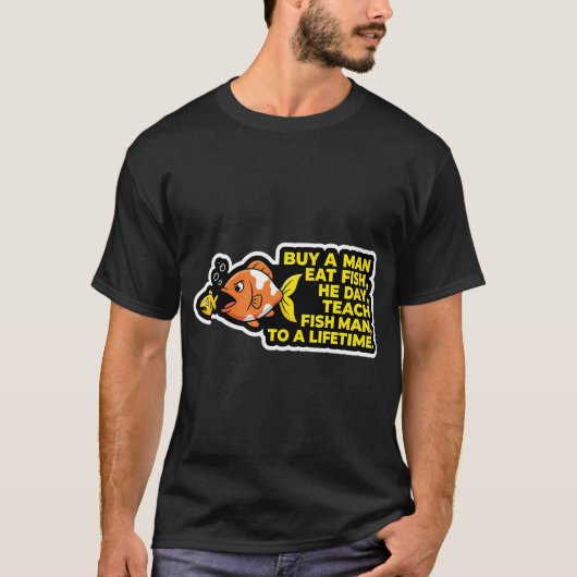 kaufe Mann isst Fisch T-Shirt (Vorderseite)
