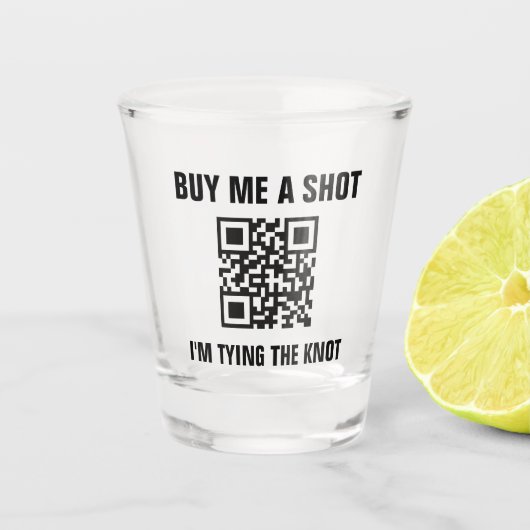 Kaufe mir einen Shot QR Code Junggesellinnenabschi Schnapsglas (Vorderseite)