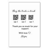 kaufen Braut ein Getränk Scan QR Code danke IhnenE (Rückseite)