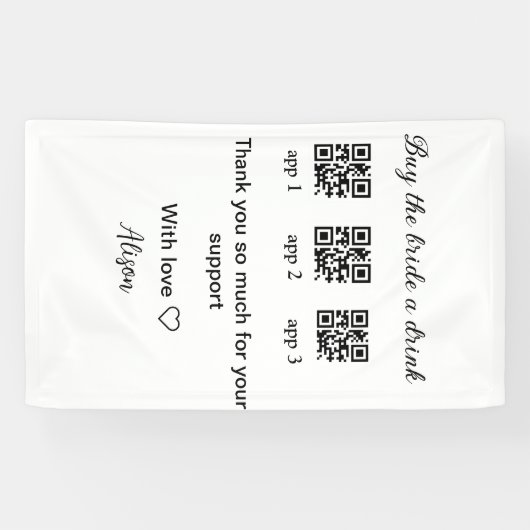 kaufen Braut ein Getränk Scan QR Code danke IhnenE Banner (Horizontal)
