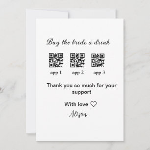 kaufen Braut ein Getränk Scan QR Code danke IhnenE Einladung