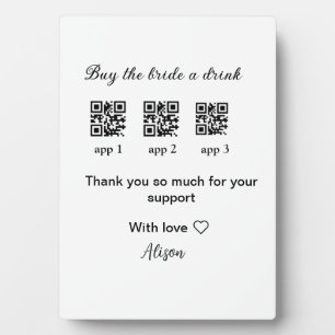kaufen Braut ein Getränk Scan QR Code danke IhnenE Fotoplatte