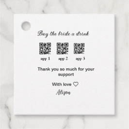 kaufen Braut ein Getränk Scan QR Code danke IhnenE Geschenkanhänger