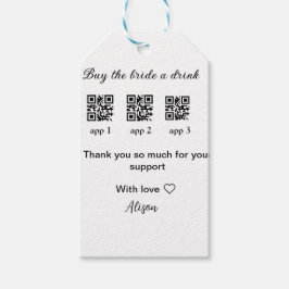 kaufen Braut ein Getränk Scan QR Code danke IhnenE Geschenkanhänger
