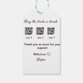 kaufen Braut ein Getränk Scan QR Code danke IhnenE Geschenkanhänger (Rückseite)