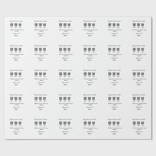 kaufen Braut ein Getränk Scan QR Code danke IhnenE Geschenkpapier (Flach)