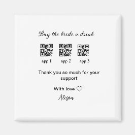 kaufen Braut ein Getränk Scan QR Code danke IhnenE Magnet