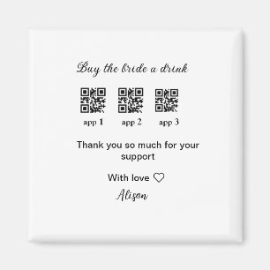 kaufen Braut ein Getränk Scan QR Code danke IhnenE Magnet