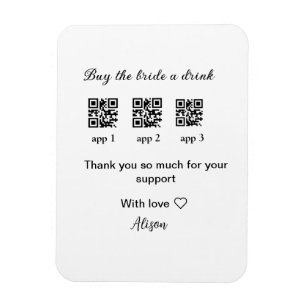 kaufen Braut ein Getränk Scan QR Code danke IhnenE Magnet