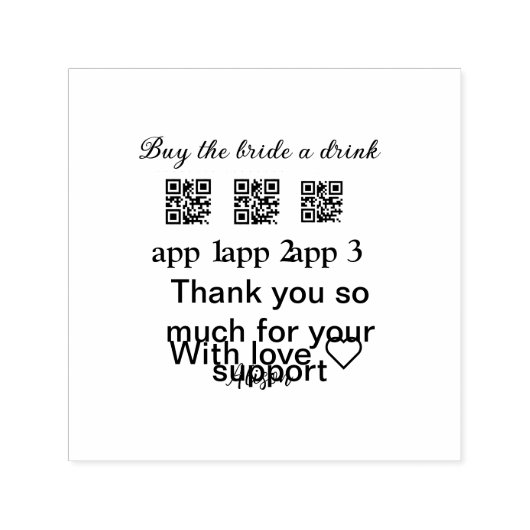 kaufen Braut ein Getränk Scan QR Code danke IhnenE Permastempel (Design)