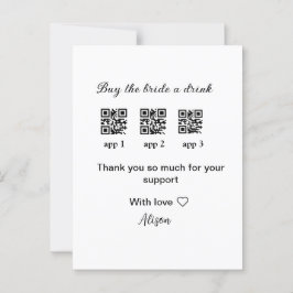 kaufen Braut ein Getränk Scan QR Code danke IhnenE Postkarte