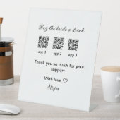 kaufen Braut ein Getränk Scan QR Code danke IhnenE Sockelschild (In Situ)