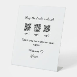 kaufen Braut ein Getränk Scan QR Code danke IhnenE Sockelschild