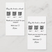 kaufen Braut ein Getränk Scan QR Code danke IhnenE Visitenkarte (Vorne/Hinten)