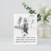 Kaufen Dinge, Lady kaufen Postkarte (Stehend Vorderseite)