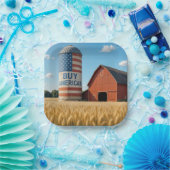 Kaufen Sie AMERIKANISCHEN Text mit Flag auf einem Pappteller (Party)