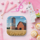 Kaufen Sie AMERIKANISCHEN Text mit Flag auf einem Pappteller (Party)