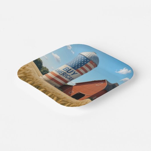 Kaufen Sie AMERIKANISCHEN Text mit Flag auf einem Pappteller (Gewinkelt)