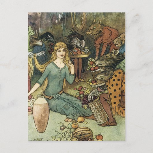 Kaufen Sie bei uns mit einer goldenen Kurve Postkarte (Vorderseite)