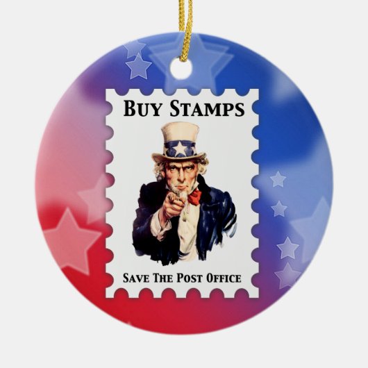 Kaufen Sie Briefmarke Rett der Post Keramik Ornament (Vorne)
