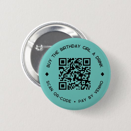 Kaufen Sie das MÄDCHEN-MÄDCHEN einen Drink-QR-Code Button (Vorne & Hinten)