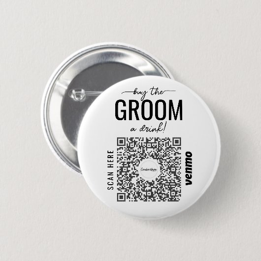 Kaufen Sie den Boden ein Getränk Bachelor Venmo QR Button (Vorne & Hinten)