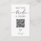 Kaufen Sie den Bride einen Drink QR Code mit Foto Begleitkarte (Vorderseite)