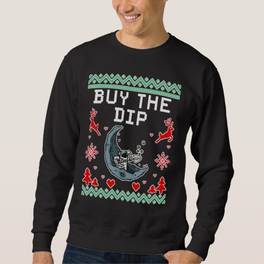 Kaufen Sie den dip Funny Bitcoin Astronaut Crypto Sweatshirt (Vorderseite)