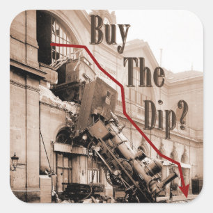 Kaufen Sie den Dip Stock Market Spaß Quadratischer Aufkleber