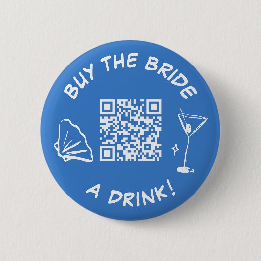 Kaufen Sie die Braut ein Brautparty QR Code trinke Button (Vorderseite)