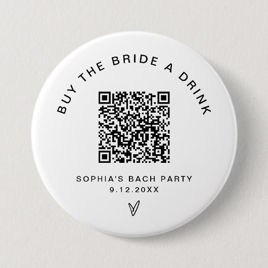 Kaufen Sie die Braut ein Getränk Bachelorette QR Button (Vorderseite)