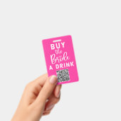 Kaufen Sie die Braut ein Getränk QR Code Rosa Bach Ausweis (Handheld)