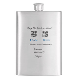 Kaufen Sie die Braut ein Getränk Spende QR Venmo P Flachmann