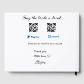 Kaufen Sie die Braut ein Getränk Spende QR Venmo P Gästebuch (Rückseite)