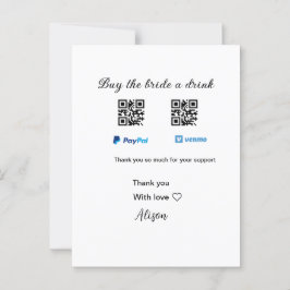 Kaufen Sie die Braut ein Getränk Spende QR Venmo P Postkarte