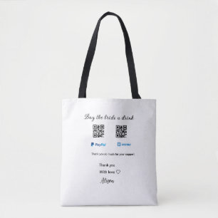 Kaufen Sie die Braut ein Getränk Spende QR Venmo P Tasche