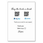Kaufen Sie die Braut ein Getränk Spende QR Venmo P Tischnummer (Rückseite)