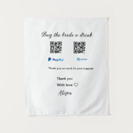 Kaufen Sie die Braut ein Getränk Spende QR Venmo P Wandteppich