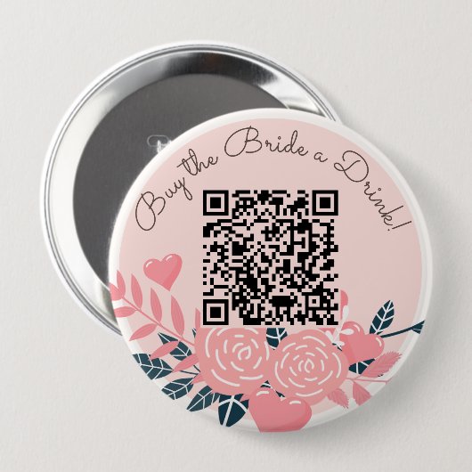 Kaufen Sie die Braut ein Getränk venmo qr Code Button (Vorne & Hinten)