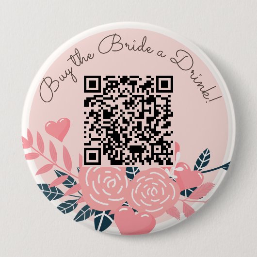 Kaufen Sie die Braut ein Getränk venmo qr Code Button (Vorderseite)