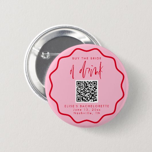Kaufen Sie die Braut einen Drink Bachelorette Butt Button (Vorne & Hinten)