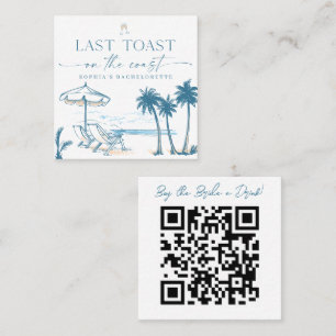 Kaufen Sie die Bride a Drink QR Code Card Bachelor Quadratische Visitenkarte