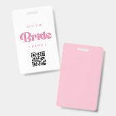 Kaufen Sie die Bride ein Drink QR Code Abzeichen Ausweis (Front & Back)