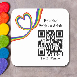 Kaufen Sie die Brides a Drink Bachelorette Rainbow Quadratischer Aufkleber