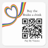Kaufen Sie die Brides a Drink Bachelorette Rainbow Quadratischer Aufkleber (Vorderseite)