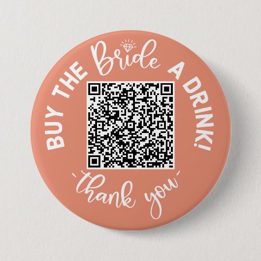 Kaufen Sie die Bridge A Drink QR Code Rosa Bachelo Button (Vorderseite)