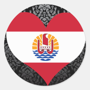 Kaufen Sie die französische Flagge Polynesiens Runder Aufkleber