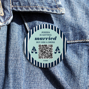 Kaufen Sie die Groom A Drink Qr Code Bachelor Part Button