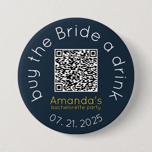 Kaufen Sie die Schaltfläche Bride a Drink QR Code Button (Vorderseite)